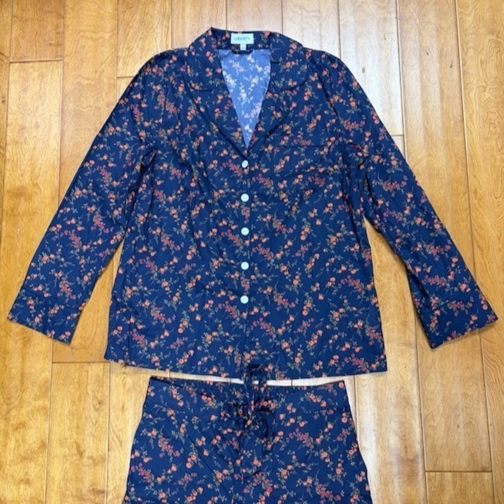 Liberty of London Womens PJ Set Size M Floral Cottage Cotton Boho Hippie Lounge